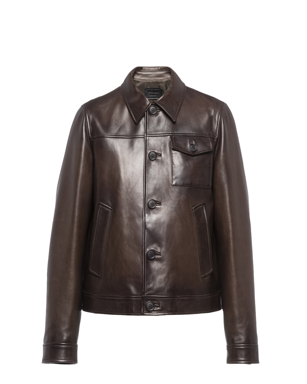 Prada Nappa Kozene Jacket Tmavo Hnede | ACXRVE679