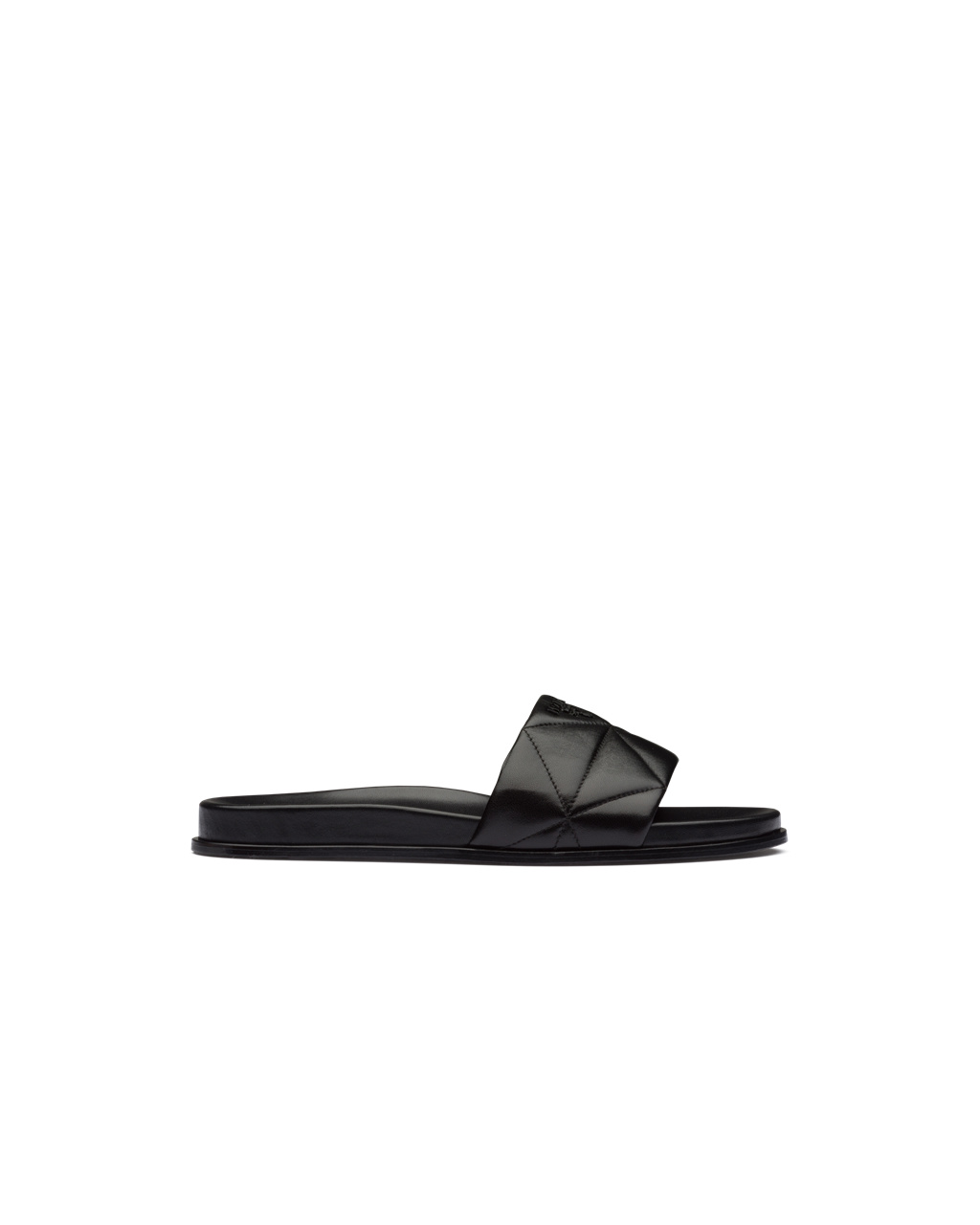 Prada Nappa Kozene Slides Čierne | DLIAOM594