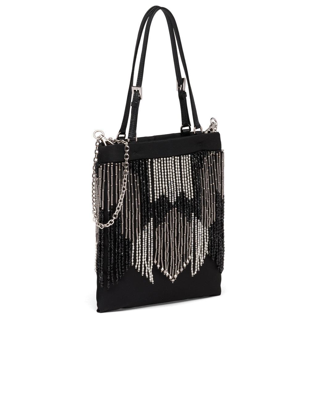 Prada Nylon Handbag With Fringe Čierne | DNBLCY914