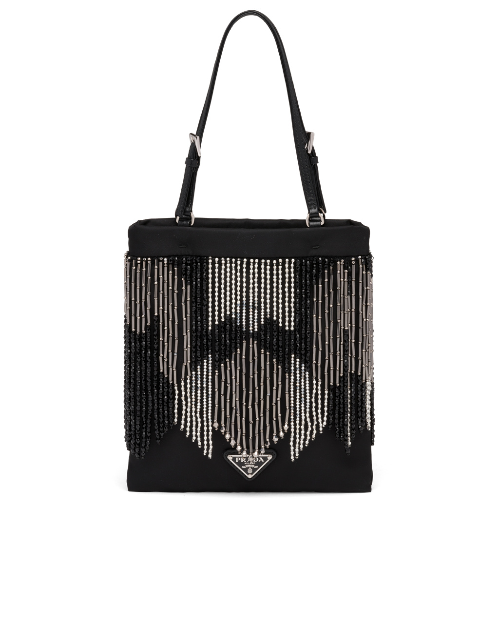 Prada Nylon Handbag With Fringe Čierne | DNBLCY914