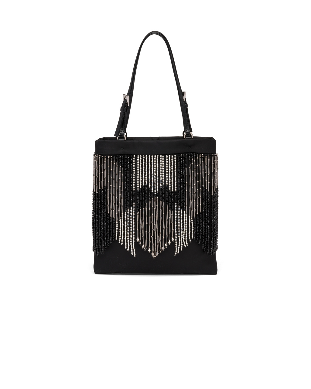 Prada Nylon Handbag With Fringe Čierne | DNBLCY914