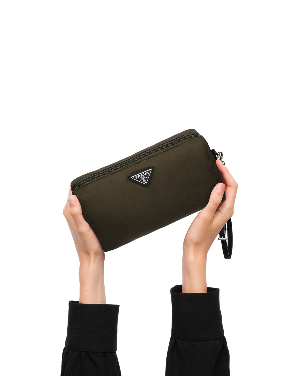 Prada Nylon Pouch Zelene | OAJFBG345