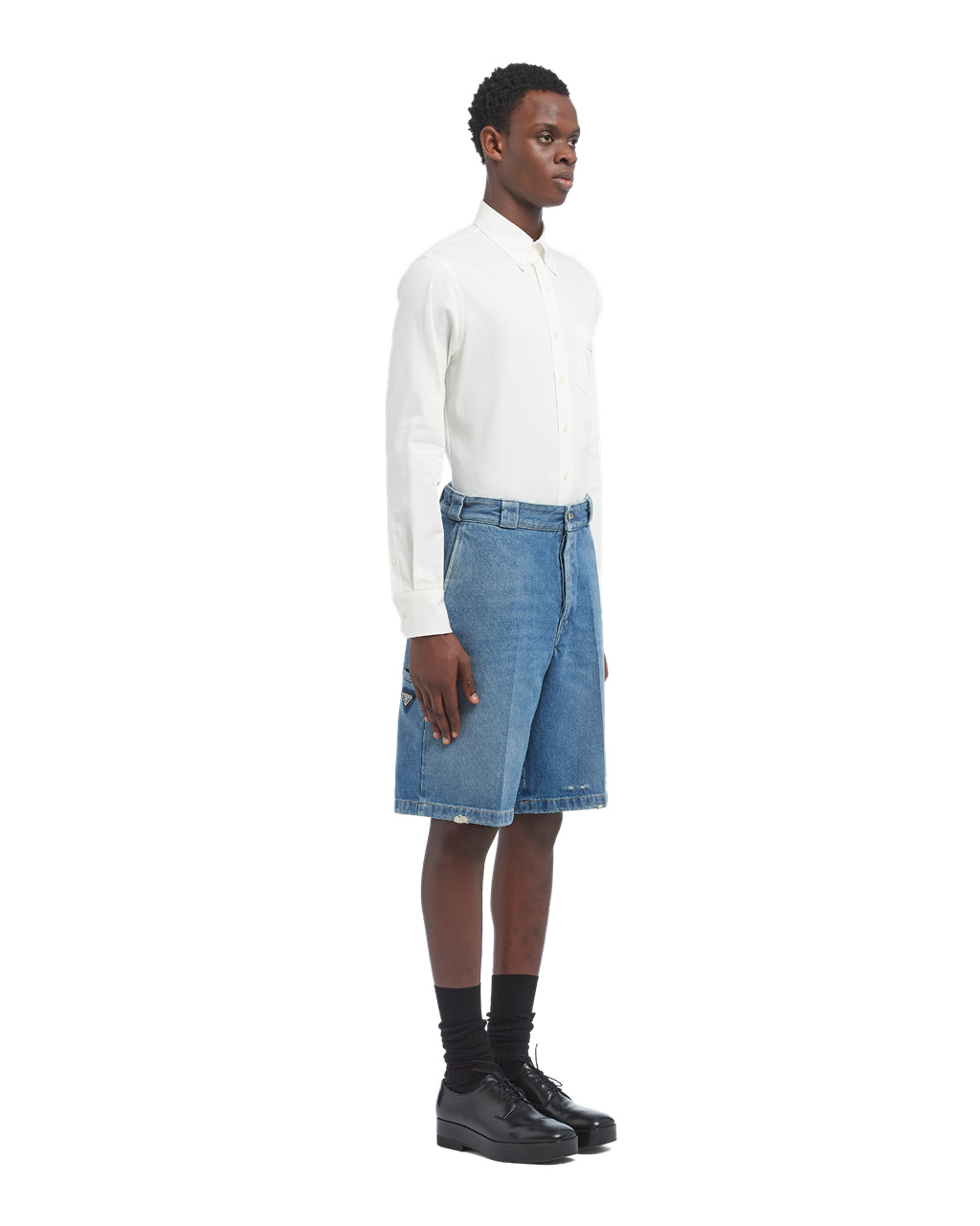 Prada Organic Denim Bermuda Shorts Námornícka Modrá | SJUGYX593