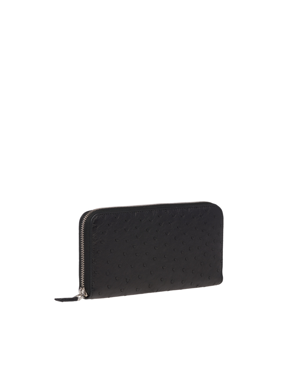 Prada Ostrich Kozene Zip Around Wallet Čierne | ARWXCZ928