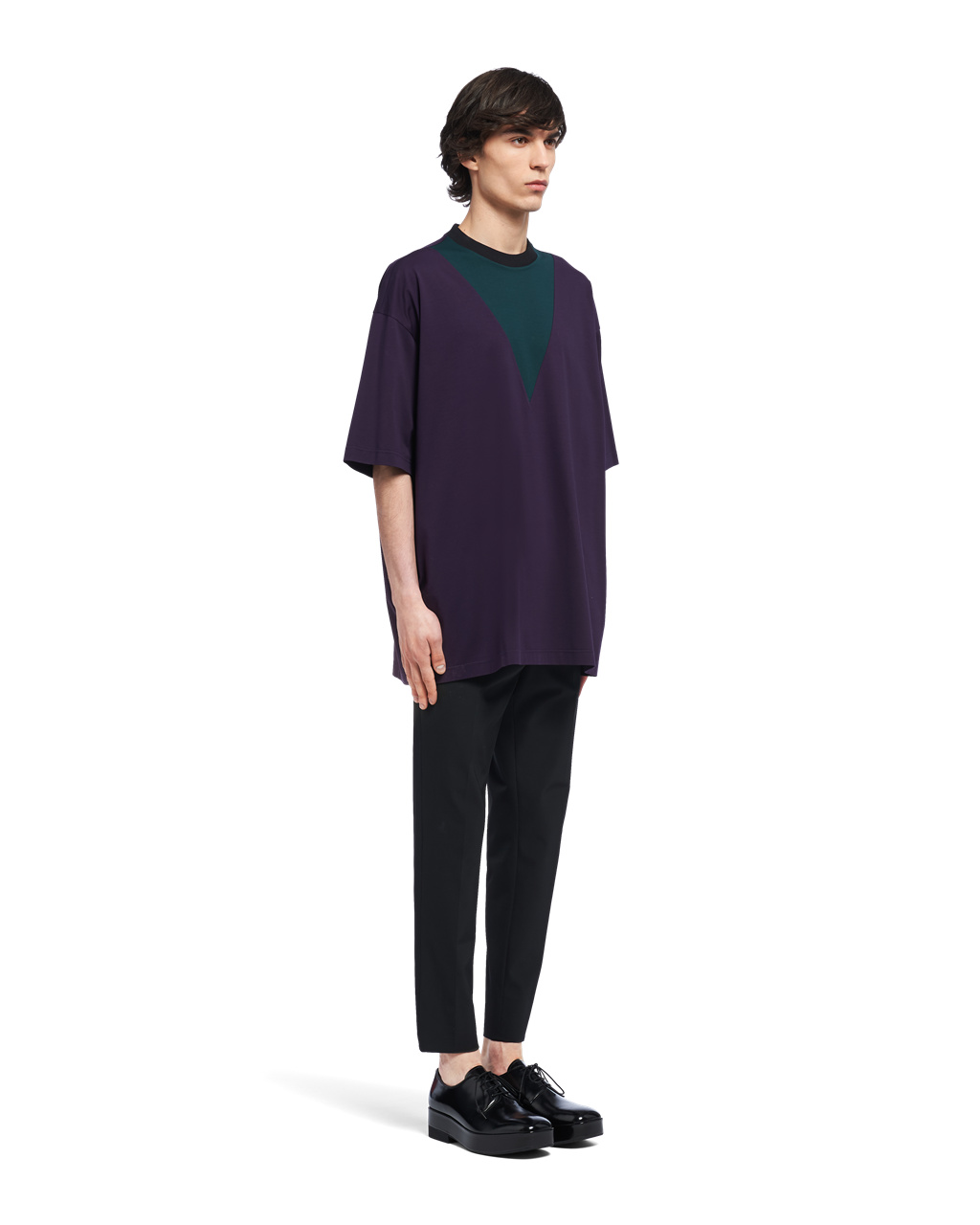 Prada Oversized Bavlnene T-shirt Blackberry | HFYKNQ208