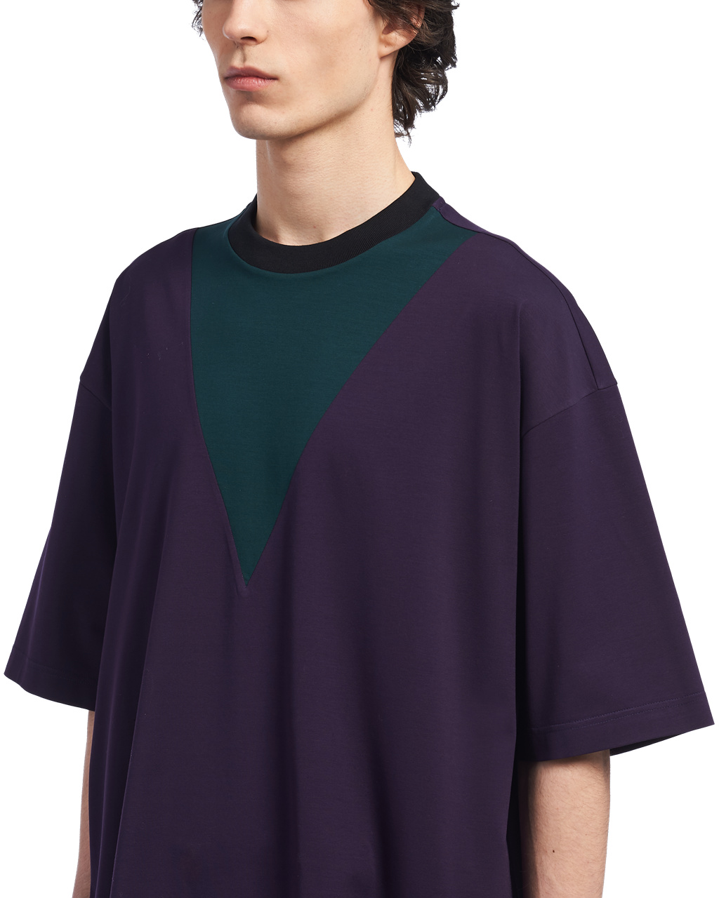 Prada Oversized Bavlnene T-shirt Blackberry | HFYKNQ208