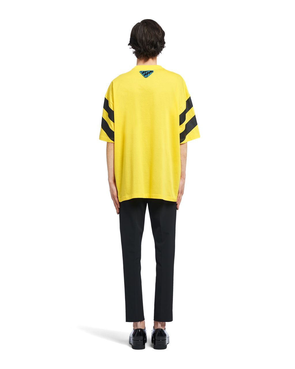 Prada Oversized Printed Bavlnene T-shirt Žlté | HZFDNA207