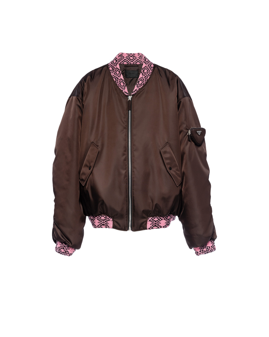 Prada Oversized Re-nylon And Knit Bomber Jacket Tmavo Hnede | GVZPFQ193