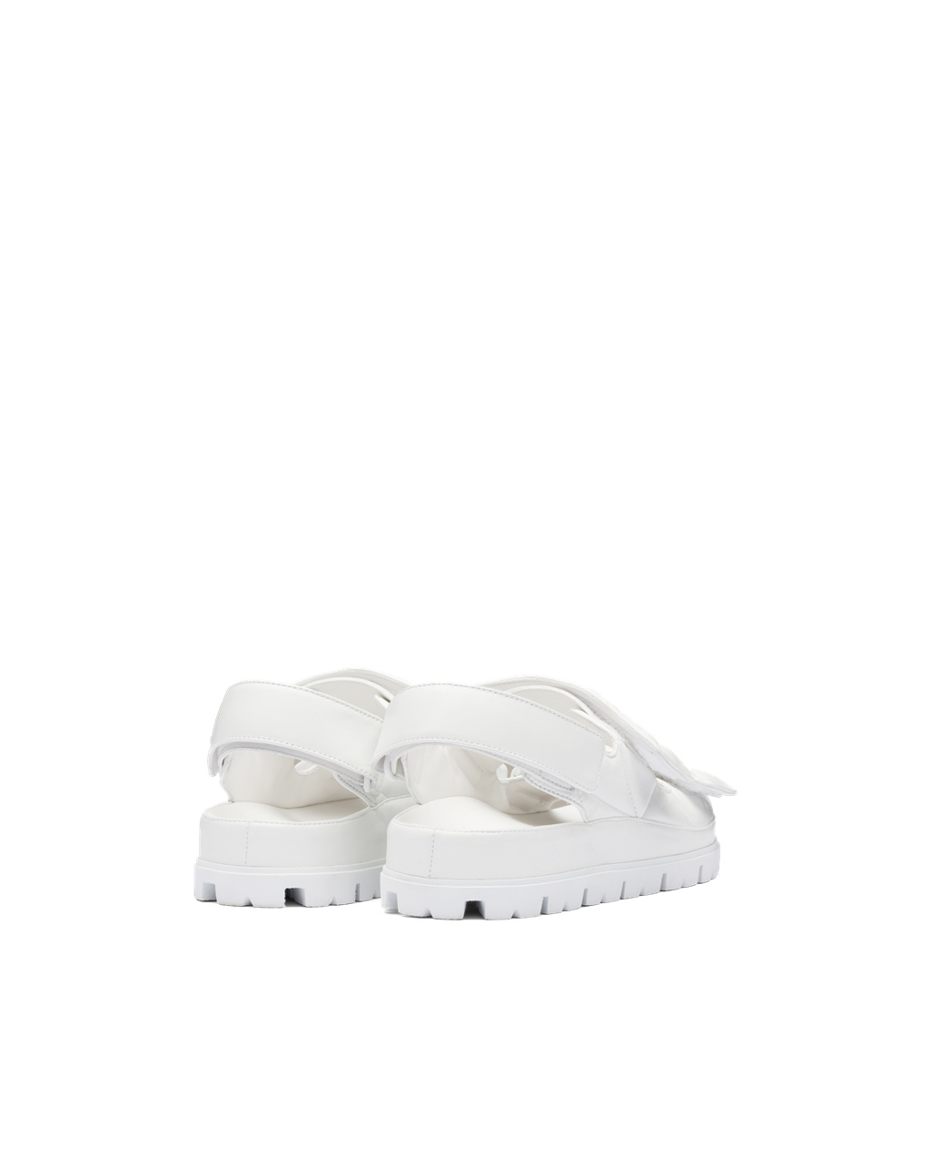 Prada Padded Nappa Kozene Sandals Biele | GVAEOZ098