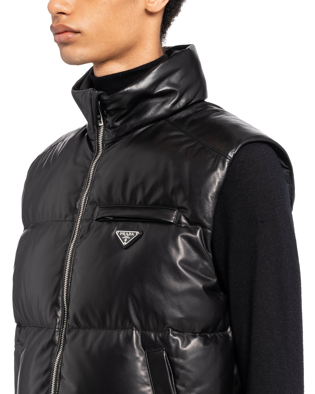 Prada Padded Nappa Kozene Vest Čierne | RXFEGY987