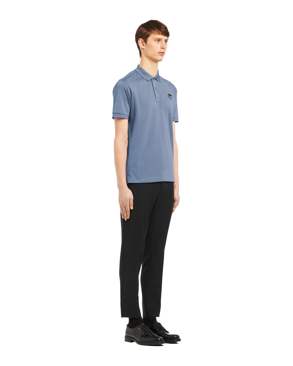 Prada Piqué Polo Shirt Modre | ZMHSAQ235