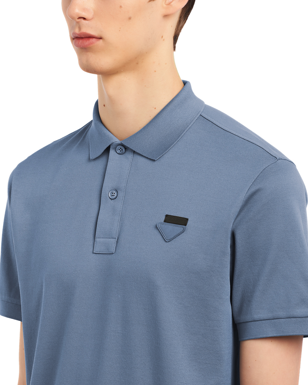 Prada Piqué Polo Shirt Modre | ZMHSAQ235