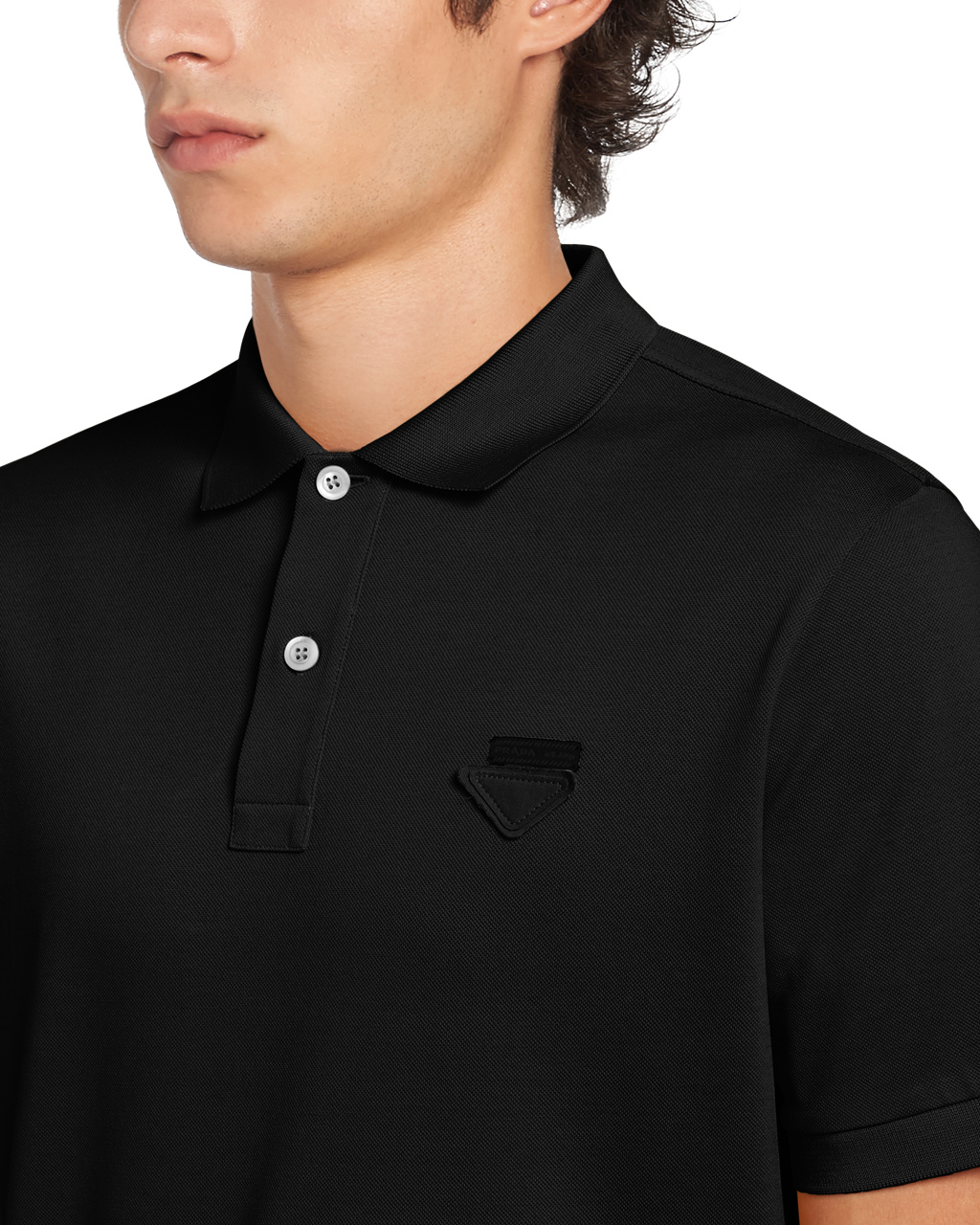 Prada Piqué Polo Shirt Čierne | CWDBRM134