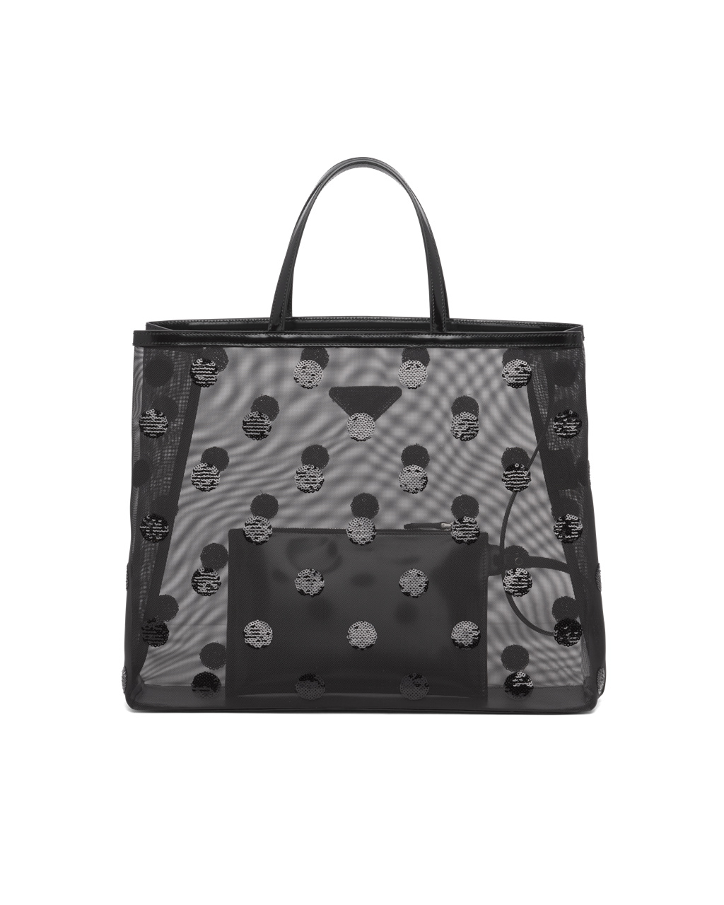 Prada Polka-dot Mesh Tote Bag Čierne | FCGAJY872