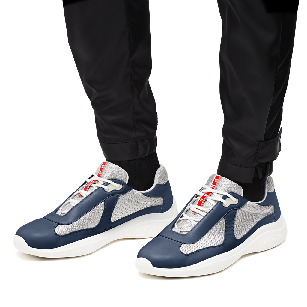 Prada Prada America's Cup Sneakers Modre Strieborne | IVEXUF849