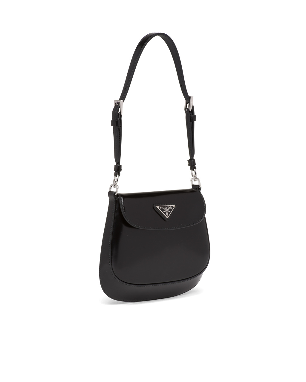 Prada Prada Cleo Brushed Kozene Mini Bag Čierne | GEBFMJ462