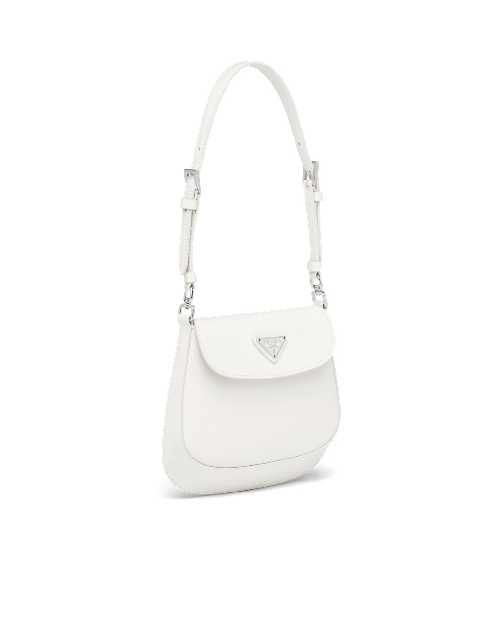 Prada Prada Cleo Brushed Kozene Mini Bag Biele | GONVPM762