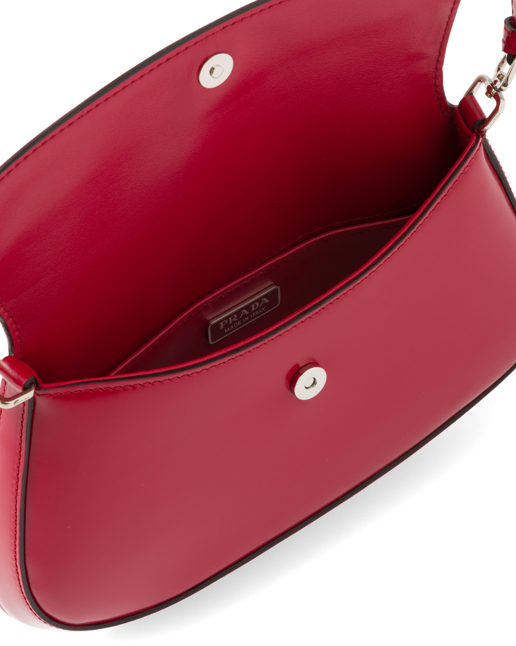 Prada Prada Cleo Brushed Kozene Shoulder Bag With Flap Scarlet | ETFJWB430