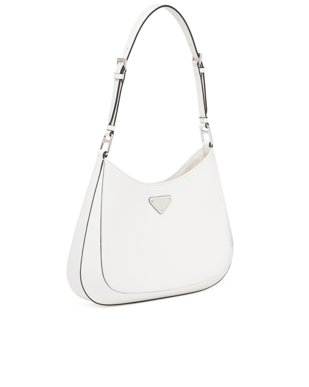 Prada Prada Cleo Brushed Kozene Shoulder Bag Biele | JVZRMQ073