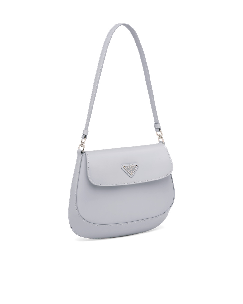 Prada Prada Cleo Brushed Kozene Shoulder Bag With Flap Modre | PTBRCH295