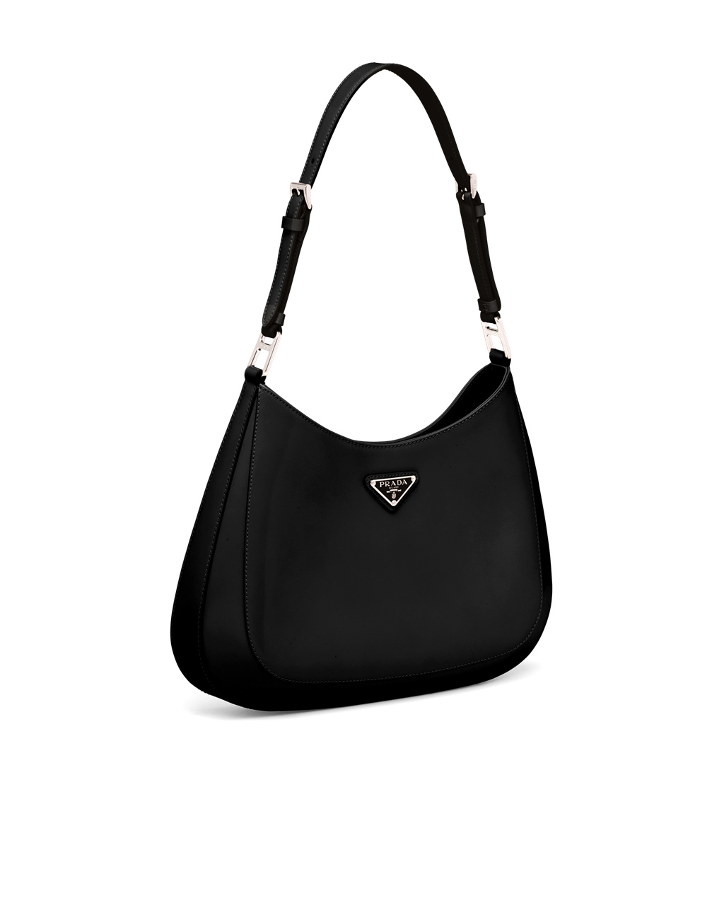 Prada Prada Cleo Brushed Kozene Shoulder Bag Čierne | YNLMVU349