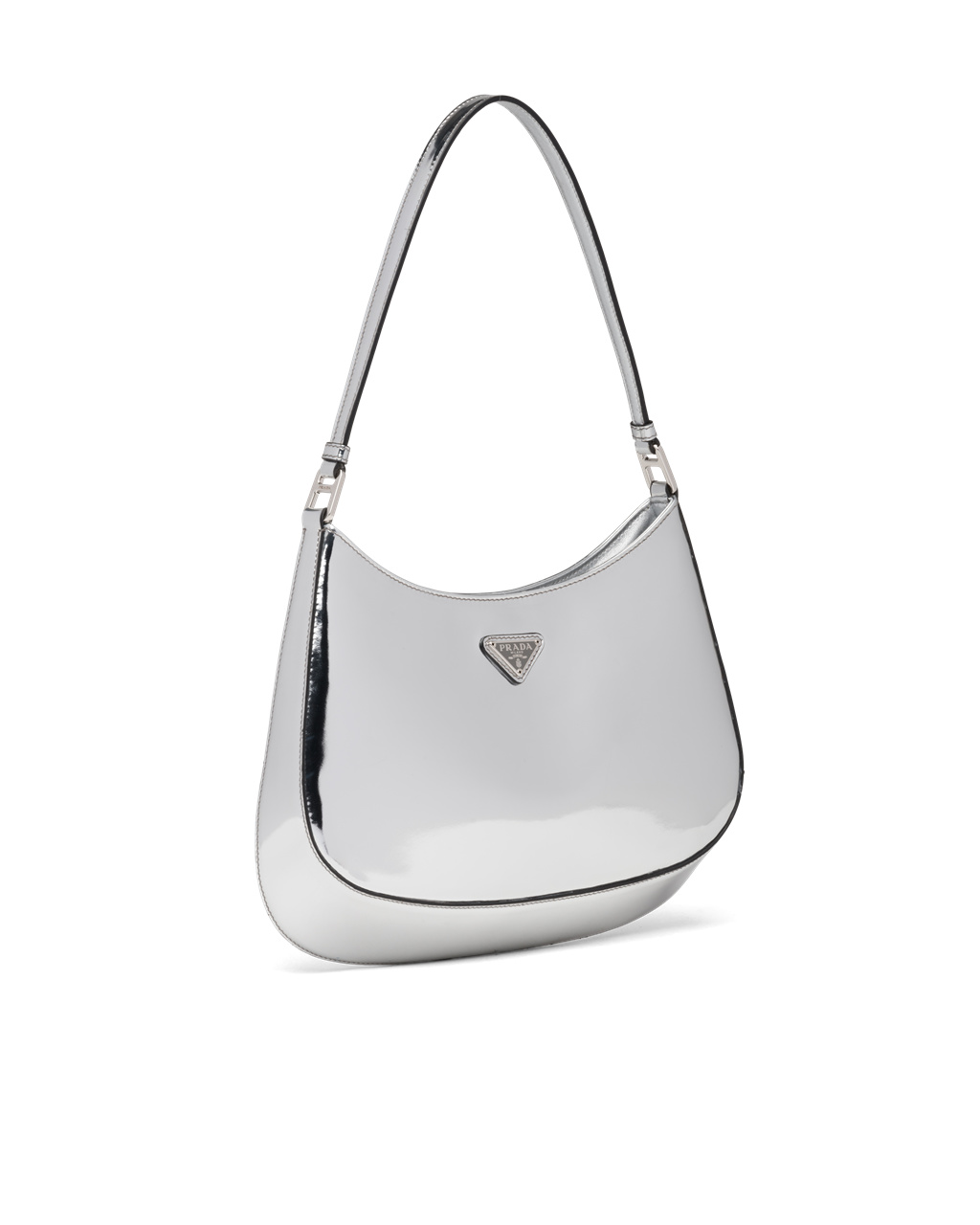 Prada Prada Cleo Brushed Kozene Shoulder Bag Strieborne | ZWQUDB213