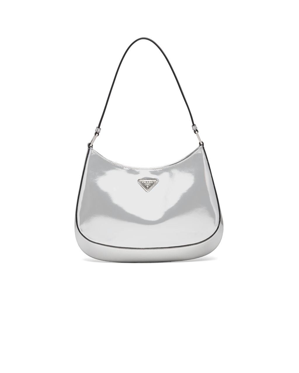 Prada Prada Cleo Brushed Kozene Shoulder Bag Strieborne | ZWQUDB213