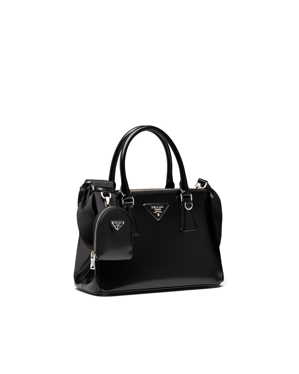 Prada Prada Galleria Brushed Kozene Small Bag Čierne | DWSXTL198