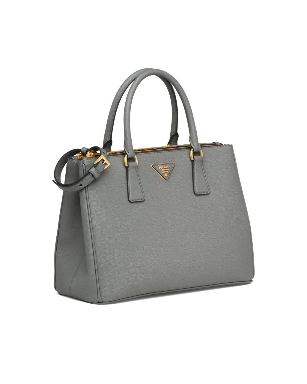 Prada Prada Galleria Saffiano Kozene Large Bag Slate Gray | RQBEZV849