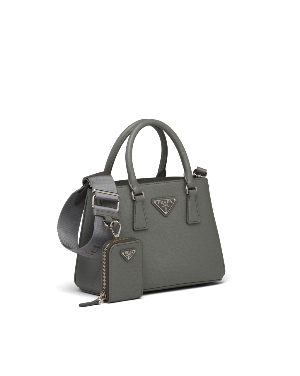 Prada Prada Galleria Saffiano Kozene Mini Bag Slate Gray | OWBHQU465