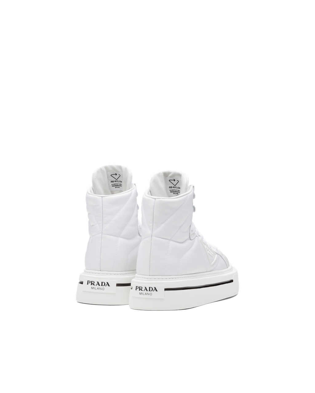 Prada Prada Macro Re-nylon And Brushed Kozene High-top Sneakers Biele | BXJKHP426