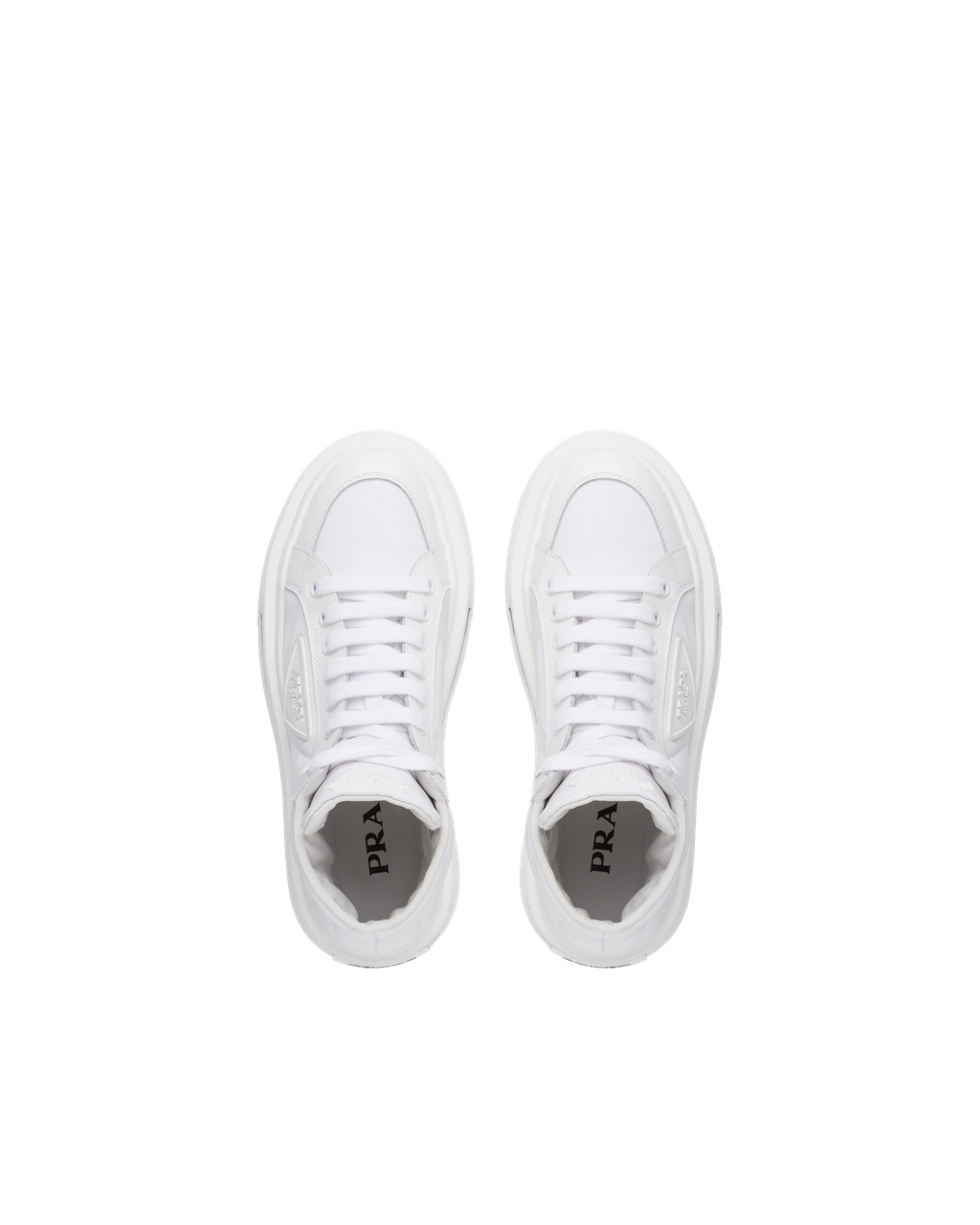 Prada Prada Macro Re-nylon And Brushed Kozene High-top Sneakers Biele | BXJKHP426