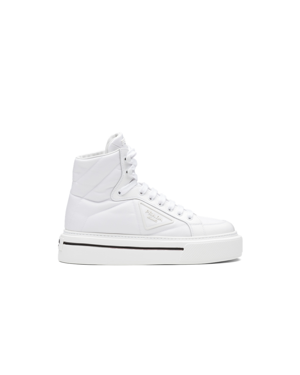 Prada Prada Macro Re-nylon And Brushed Kozene High-top Sneakers Biele | BXJKHP426