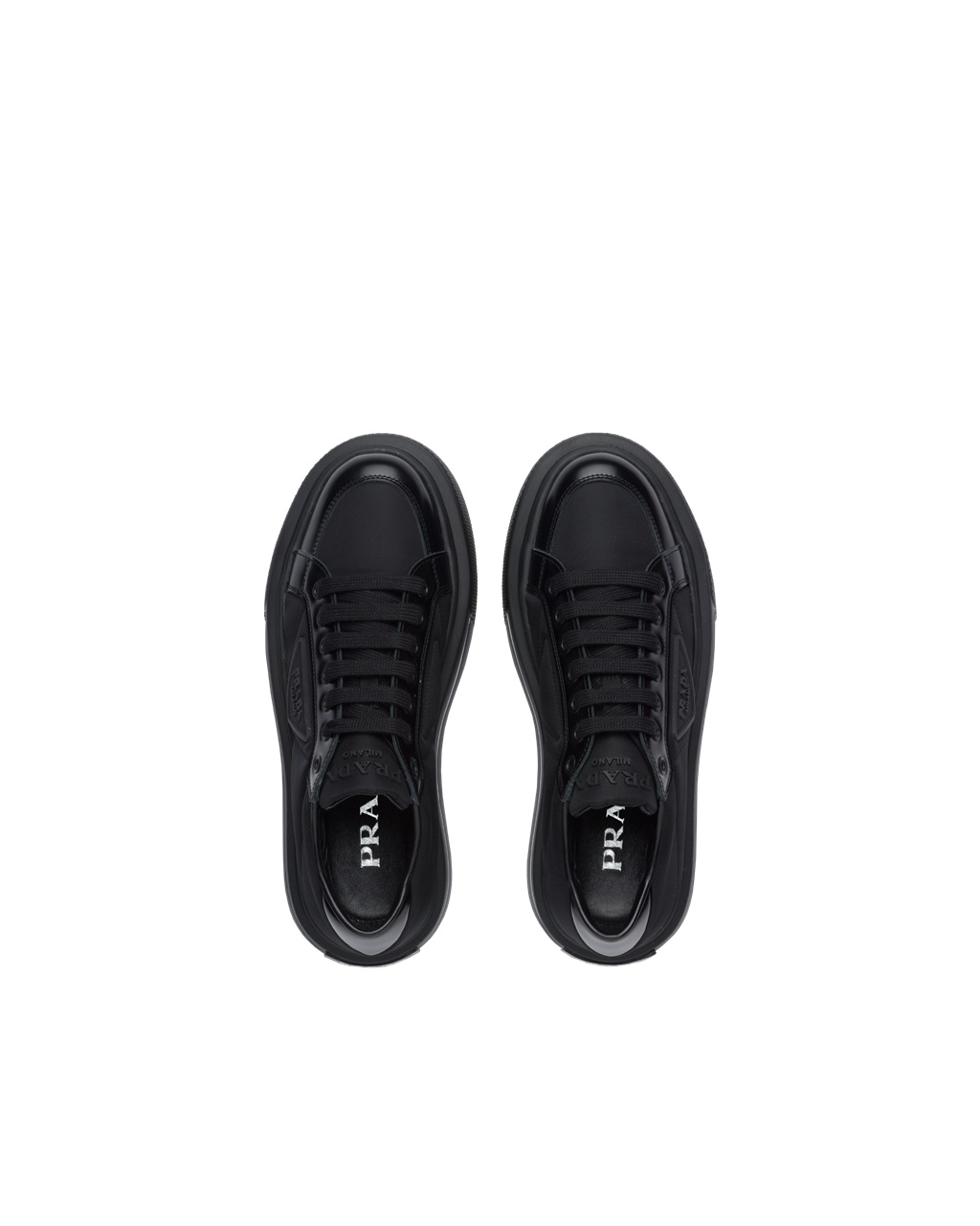 Prada Prada Macro Re-nylon And Brushed Kozene Sneakers Čierne | KADBWH241