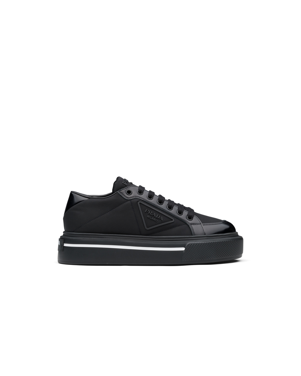 Prada Prada Macro Re-nylon And Brushed Kozene Sneakers Čierne | KADBWH241