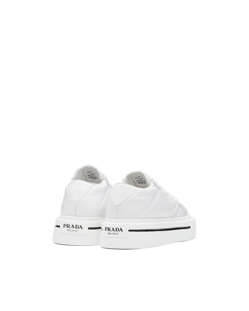 Prada Prada Macro Re-nylon And Brushed Kozene Sneakers Biele | MYIQNZ520