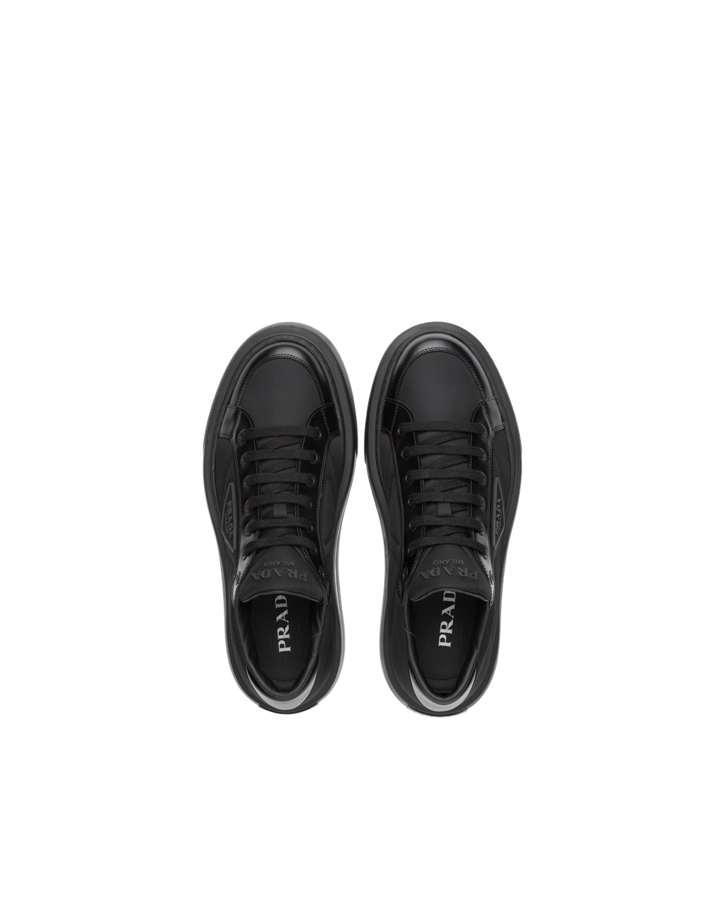 Prada Prada Macro Re-nylon And Brushed Kozene Sneakers Čierne | UPZWMT250