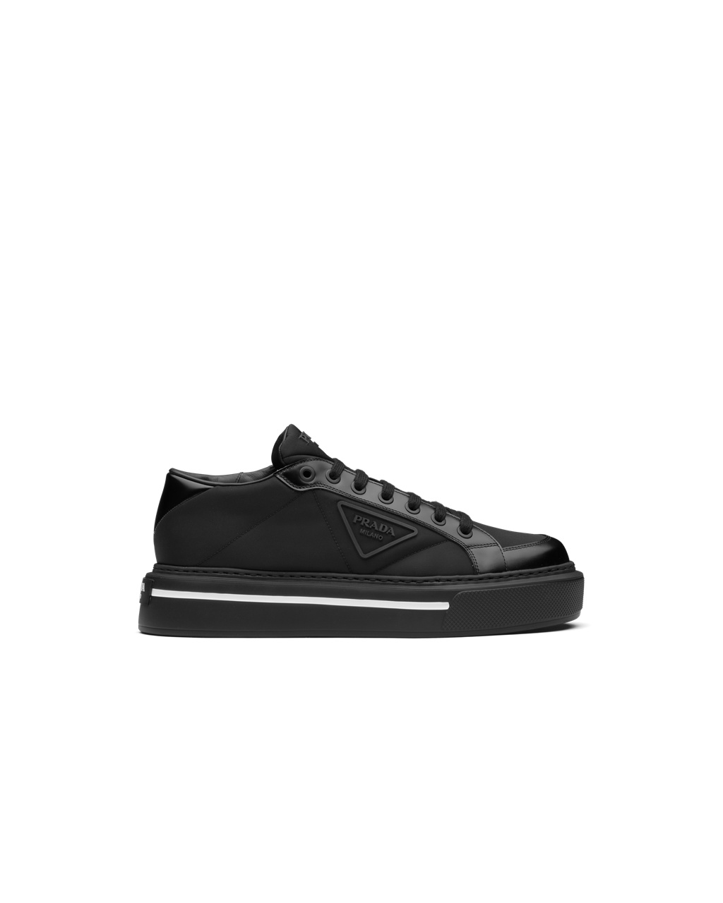 Prada Prada Macro Re-nylon And Brushed Kozene Sneakers Čierne | UPZWMT250