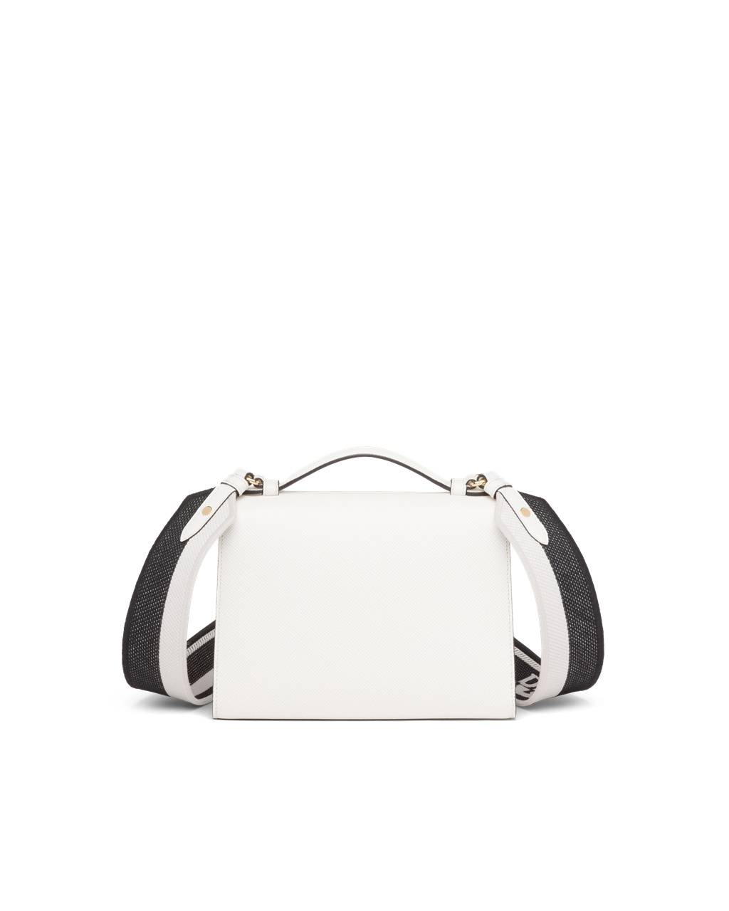 Prada Prada Monochrome Saffiano And Kozene Bag Biele | AGWTQY346