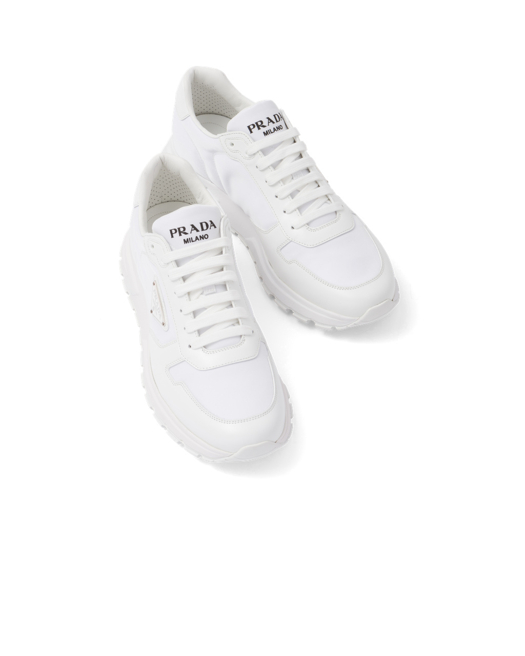 Prada Prada Prax 1 Re-nylon And Brushed Kozene Sneakers Biele | AGYKDU268