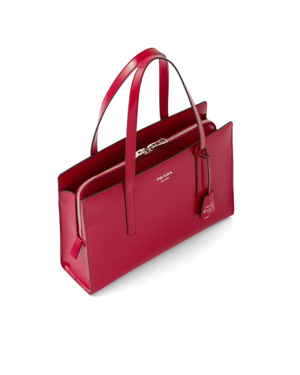 Prada Prada Re-edition 1995 Brushed-leather Medium Handbag Scarlet | IMEKWA176