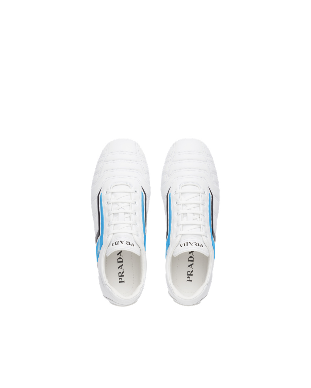 Prada Prada Rev Kozene Sneakers Biele Svetlo Modre | FQLRKM031