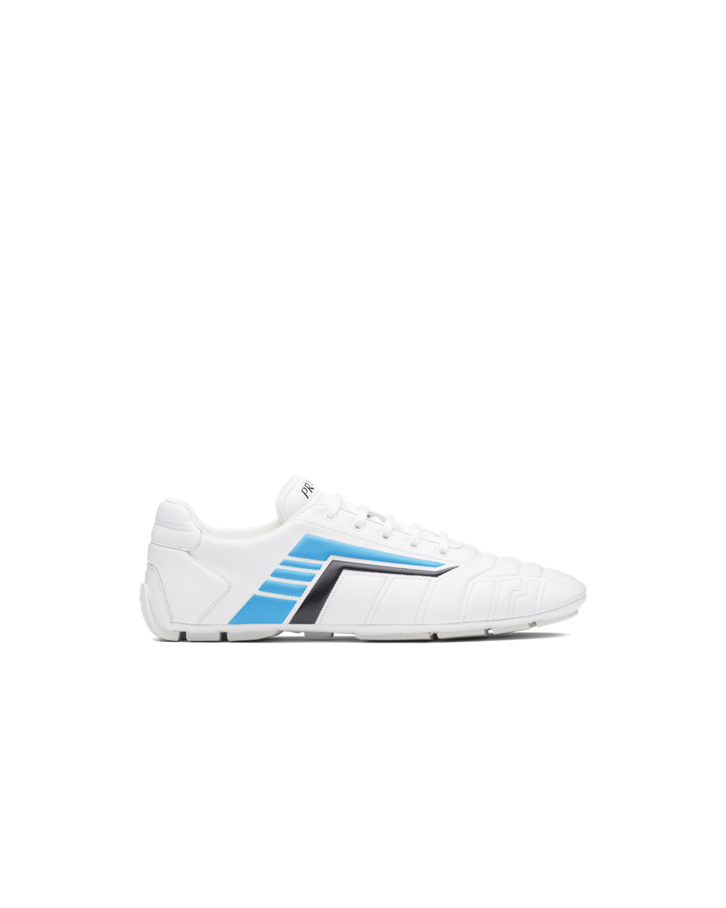 Prada Prada Rev Kozene Sneakers Biele Svetlo Modre | FQLRKM031