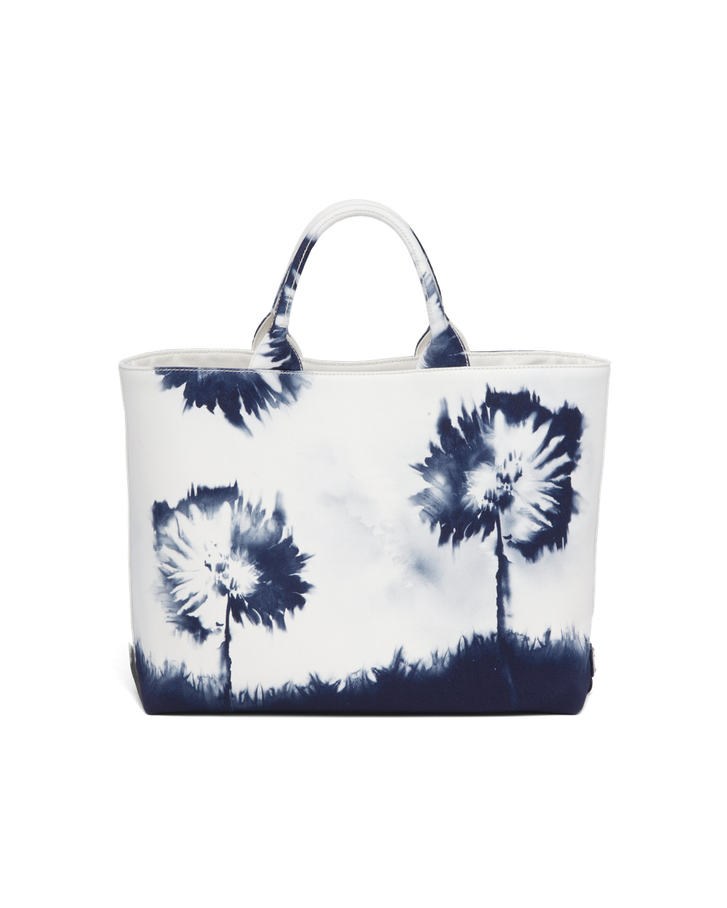 Prada Printed Drill Tote Bag Biele Námornícka Modrá Modre | IHRBCV094