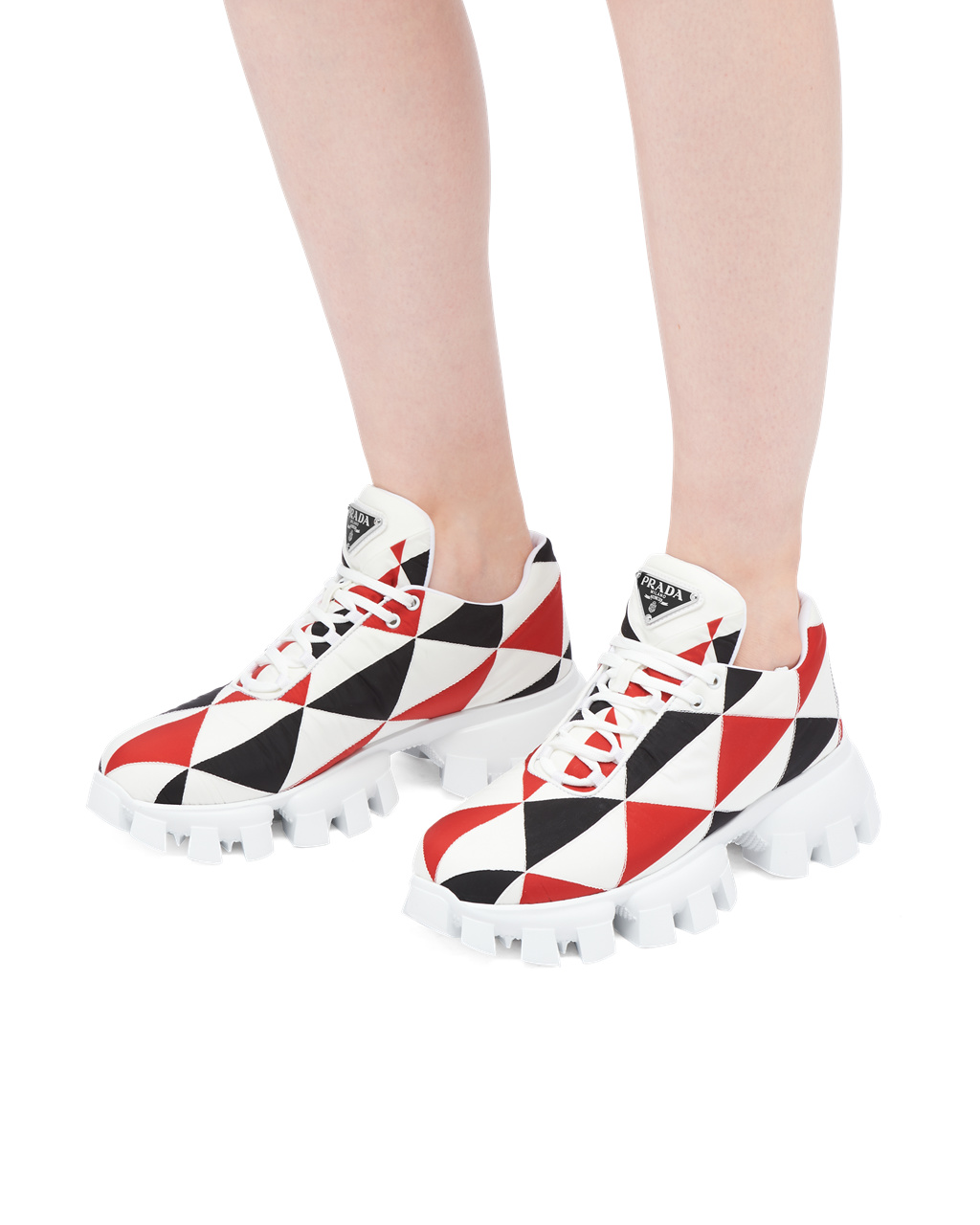 Prada Printed Nylon Sneakers Čierne Červené Biele | WDKIRN170