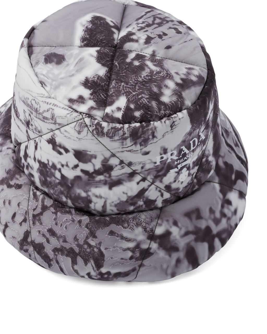 Prada Printed Re-nylon Bucket Hat Cloudy Gray | GZUREA185