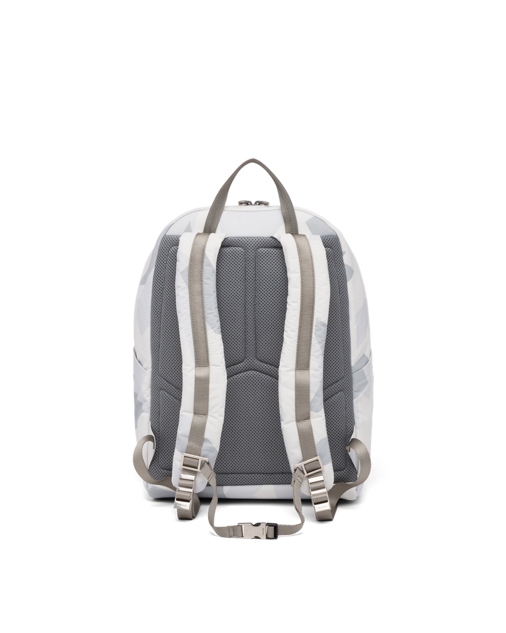 Prada Printed Technical Fabric Backpack Marble Gray | IYXPEB624