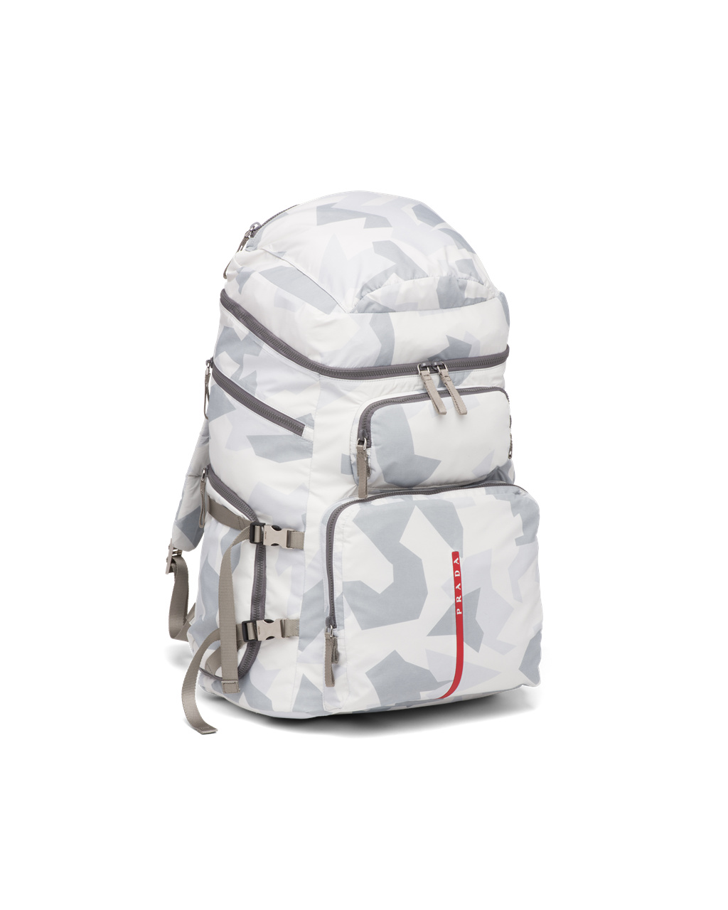 Prada Printed Technical Fabric Ski Boot Backpack Marble Gray | QGJUFN607