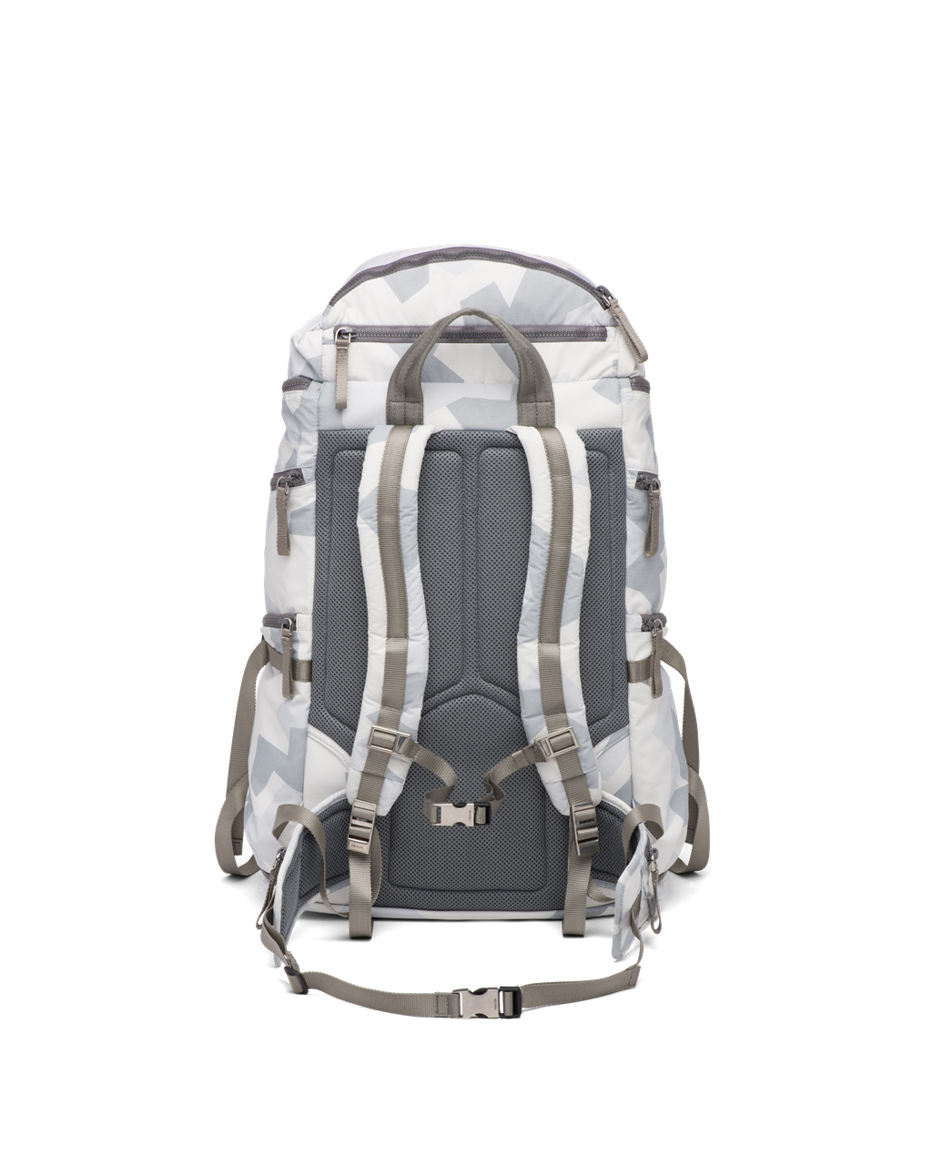 Prada Printed Technical Fabric Ski Boot Backpack Marble Gray | QGJUFN607