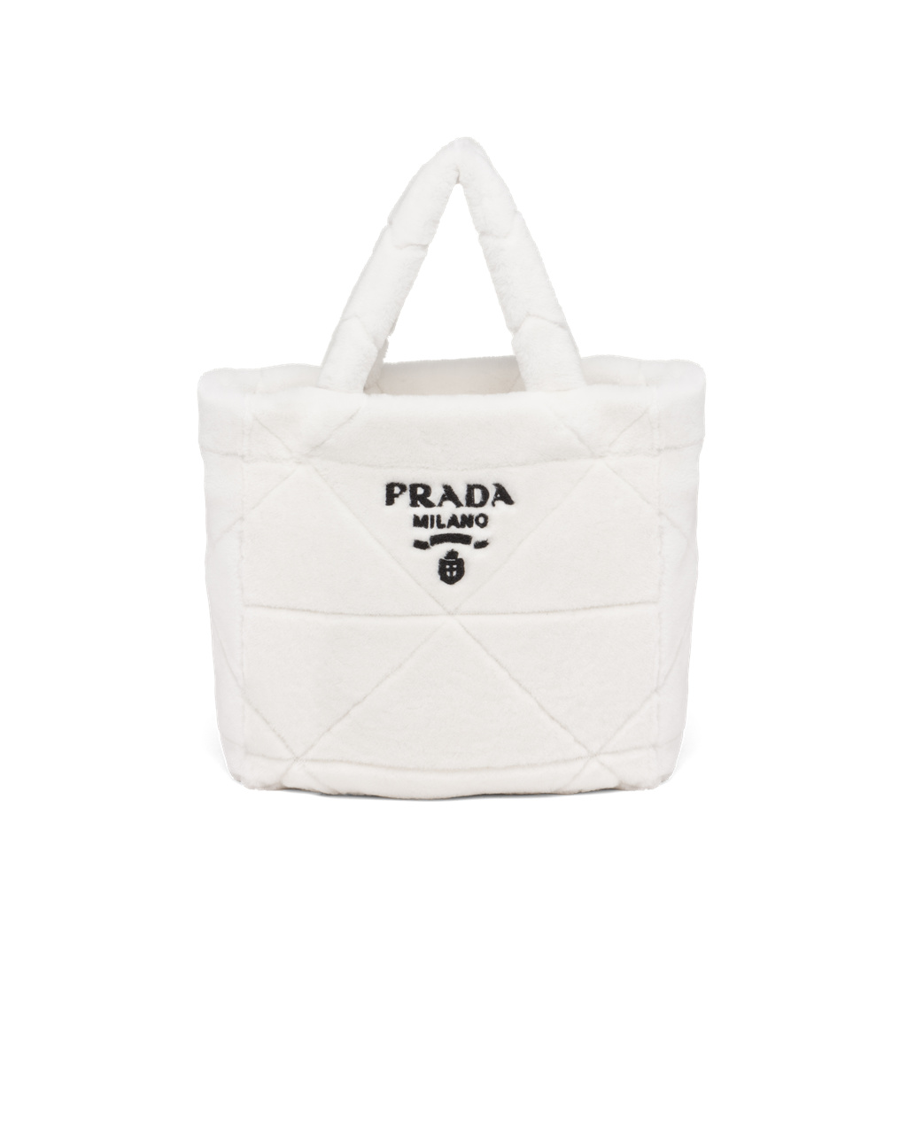 Prada Quilted Shearling Tote Bag Biele Čierne | FPHSOK518